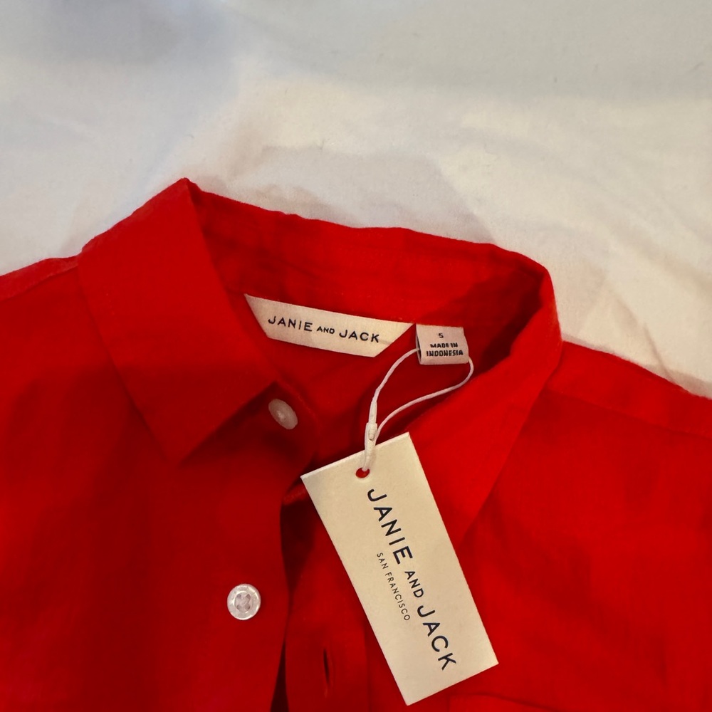 Janie and Jack Bright Red Shirt